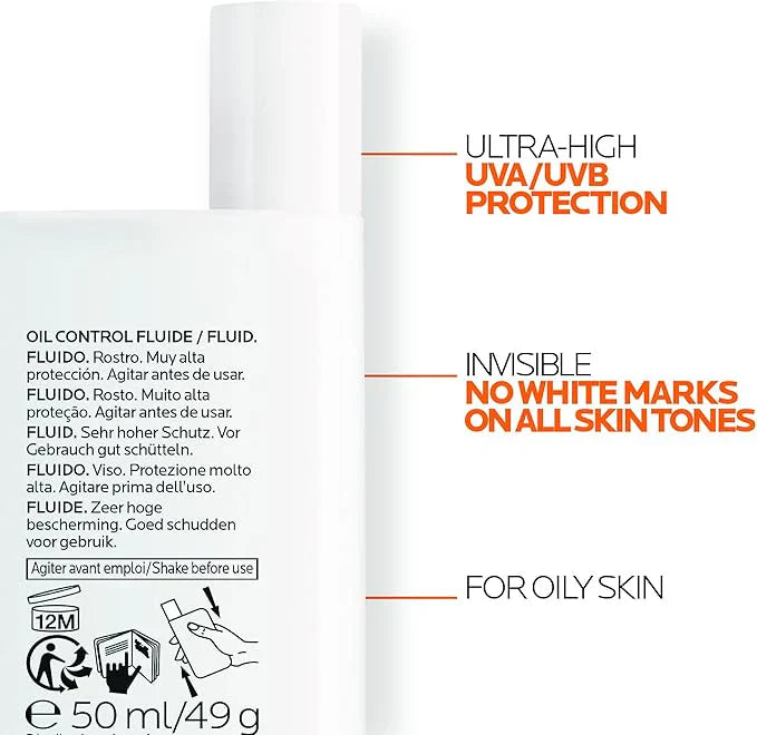 Buy One Get One La Roche-Posay Anthelios Shaka UVMUNE Oil Control Fluid SPF50+ 50Ml