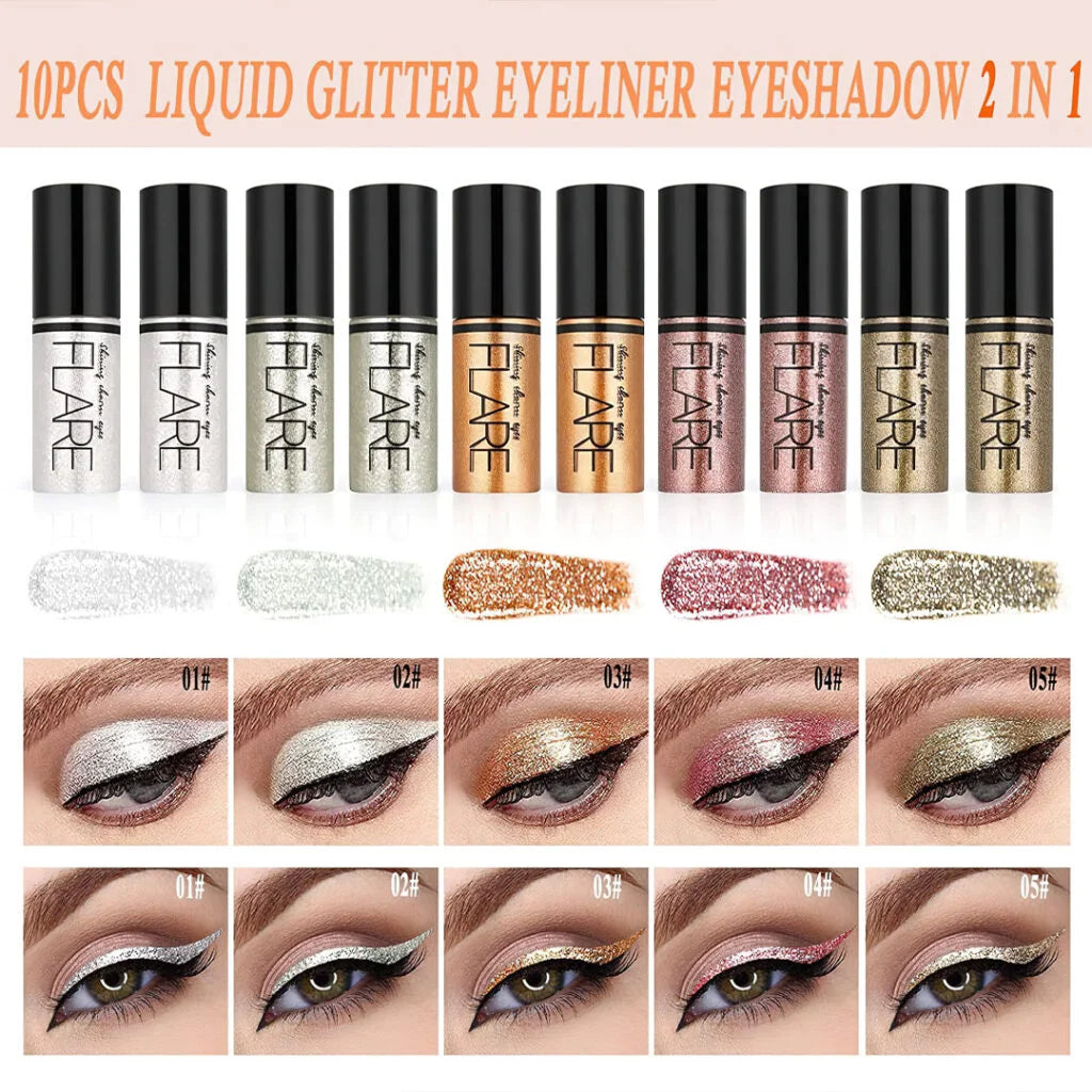 طقم ايلاينر جليتر 10 الوان من فلير